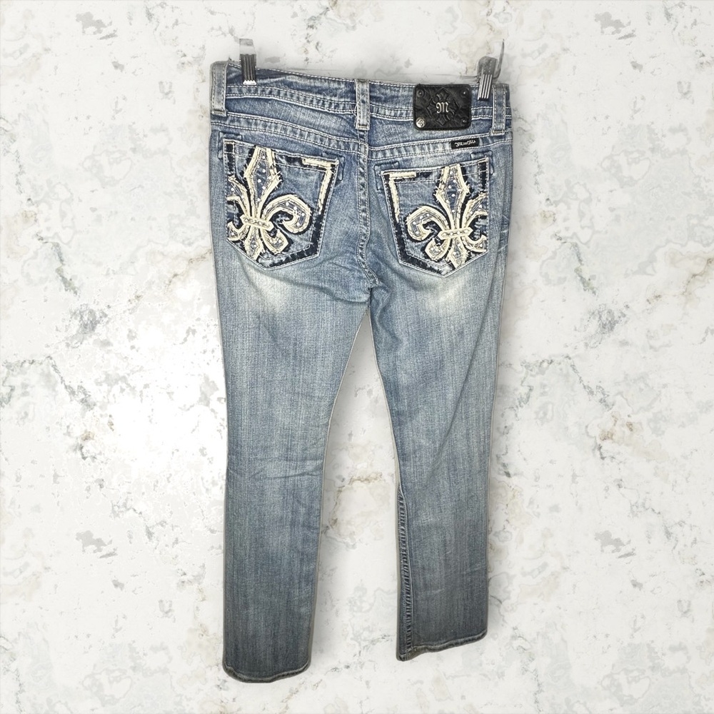 Y2K Miss Me Fleur De Lis Embellished Bootcut Jean